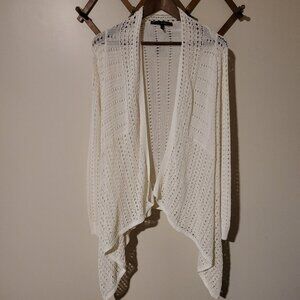 White House Black Market Open Knit Drape Front Cardigan SZ S